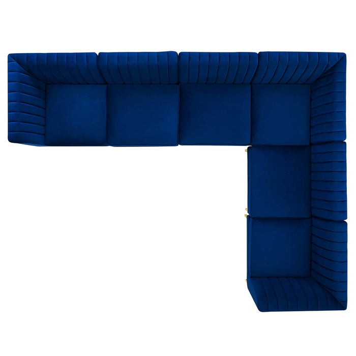 Triumph Channel Tufted Performance Velvet Sectional Sofa - Luxurious Design & Comfort for Any Space