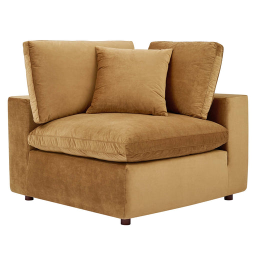 Commix Down Filled Overstuffed Performance Velvet Corner Chair - alternate angle view