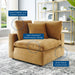 Commix Down Filled Overstuffed Performance Velvet Corner Chair - detail close-up