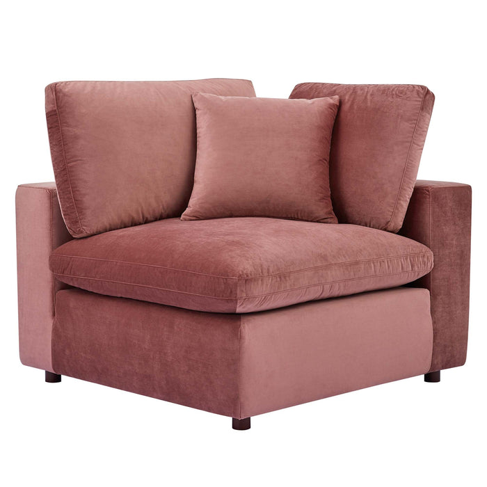 Commix Down Filled Overstuffed Performance Velvet Corner Chair - view 9