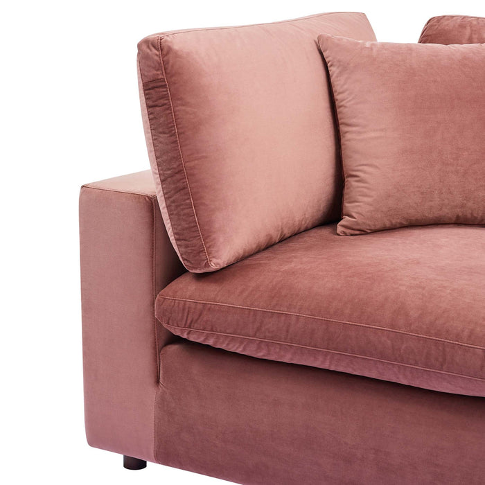 Commix Down Filled Overstuffed Performance Velvet Corner Chair - view 14