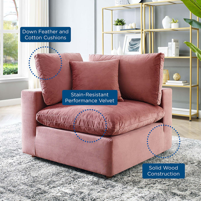 Commix Down Filled Overstuffed Performance Velvet Corner Chair - view 10