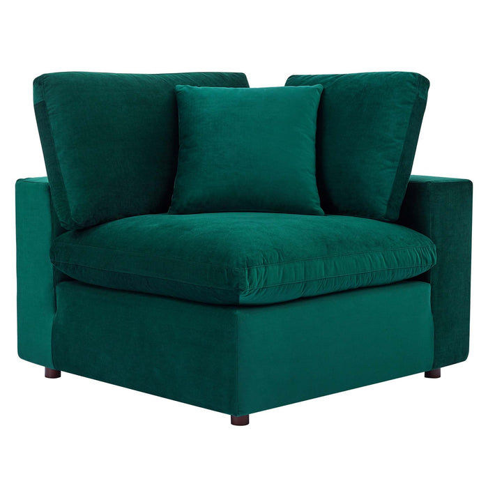 Commix Down Filled Overstuffed Performance Velvet Corner Chair - view 16
