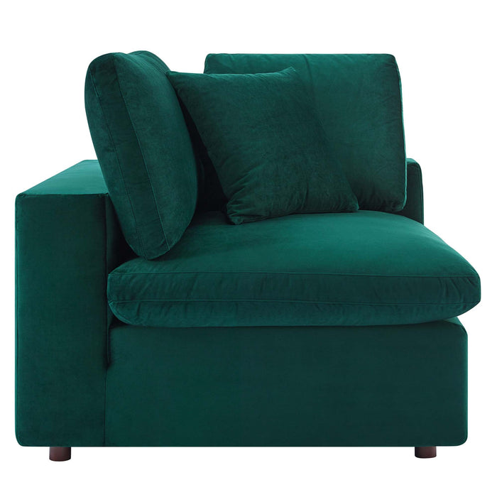 Commix Down Filled Overstuffed Performance Velvet Corner Chair - view 19