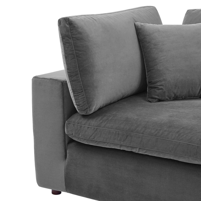 Commix Down Filled Overstuffed Performance Velvet Corner Chair - view 28