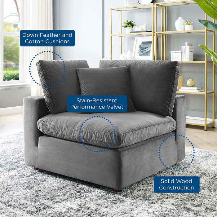 Commix Down Filled Overstuffed Performance Velvet Corner Chair - view 24