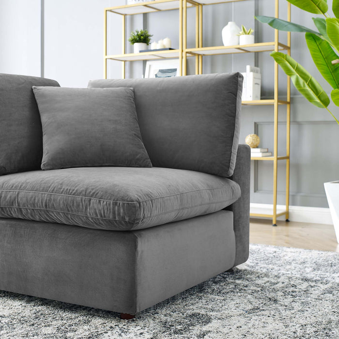 Commix Down Filled Overstuffed Performance Velvet Corner Chair - view 25