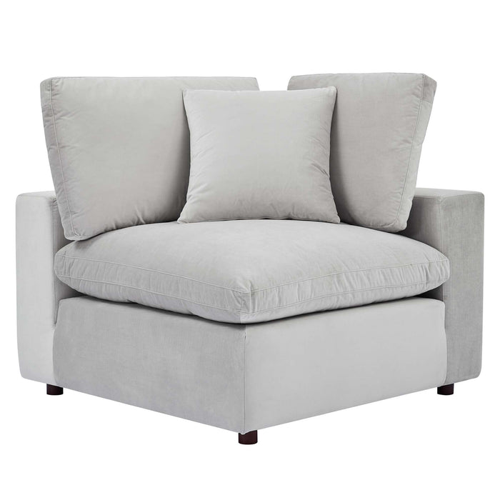 Commix Down Filled Overstuffed Performance Velvet Corner Chair - view 30