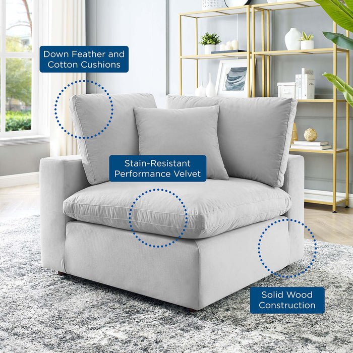 Commix Down Filled Overstuffed Performance Velvet Corner Chair - view 31