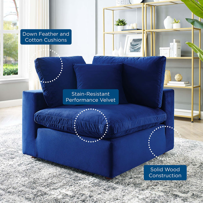 Commix Down Filled Overstuffed Performance Velvet Corner Chair - view 38