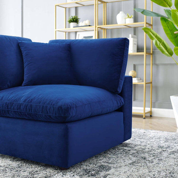 Commix Down Filled Overstuffed Performance Velvet Corner Chair - view 39
