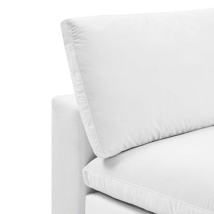 Commix Down Filled Armless Chair - Luxurious Performance Velvet, Spacious Design for Cozy Relaxation