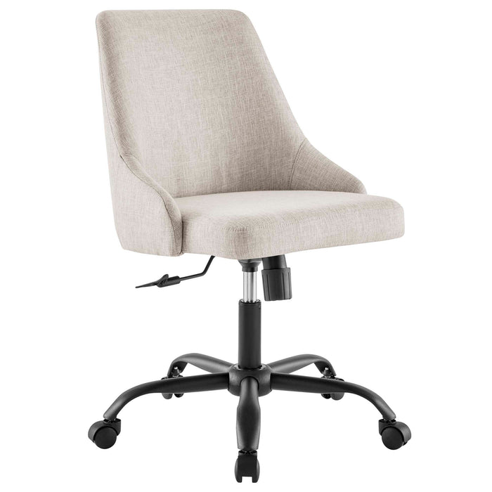 Designate Swivel Upholstered Office Chair Black Beige