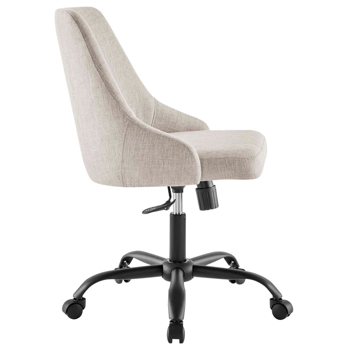 Designate Swivel Upholstered Office Chair Black Beige