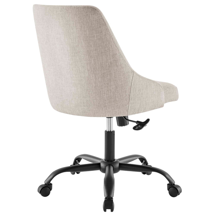 Designate Swivel Upholstered Office Chair Black Beige