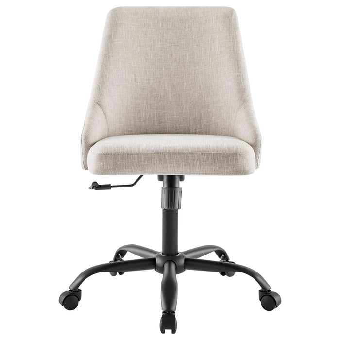 Designate Swivel Upholstered Office Chair Black Beige