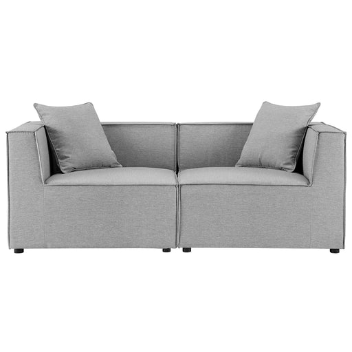 Saybrook Outdoor Patio Upholstered 2-Piece Sectional Sofa Loveseat - alternate angle view