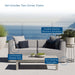 Saybrook Outdoor Patio Upholstered 2-Piece Sectional Sofa Loveseat - detail close-up
