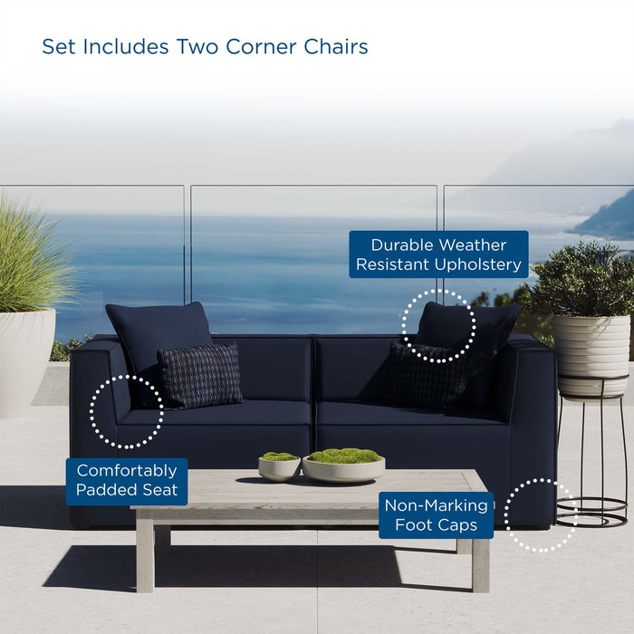 Saybrook Outdoor Patio Upholstered 2-Piece Sectional Sofa Loveseat - view 11