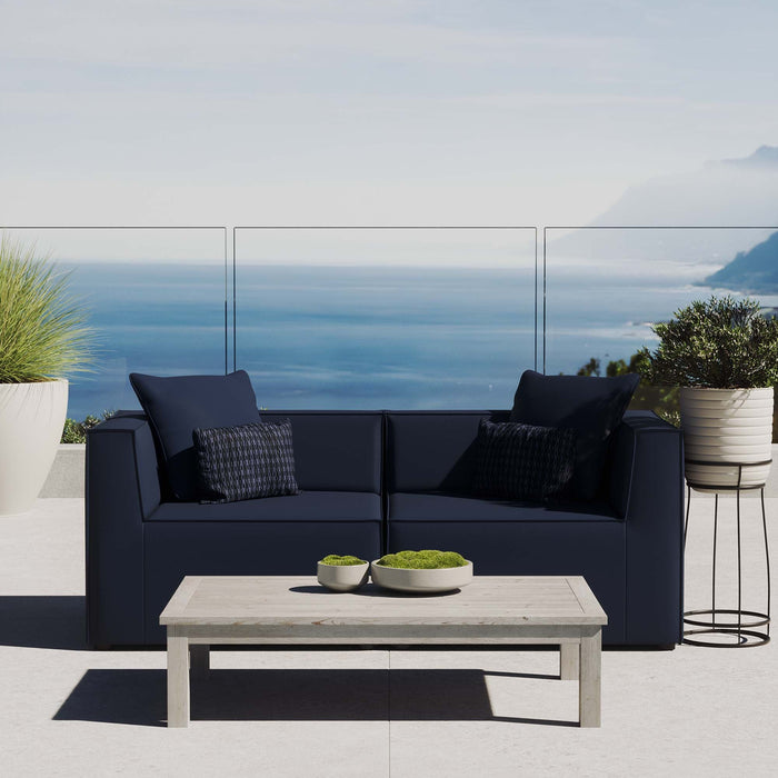 Saybrook Outdoor Patio Upholstered 2-Piece Sectional Sofa Loveseat - view 9
