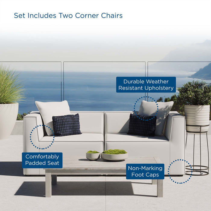 Saybrook Outdoor Patio Upholstered 2-Piece Sectional Sofa Loveseat - view 19