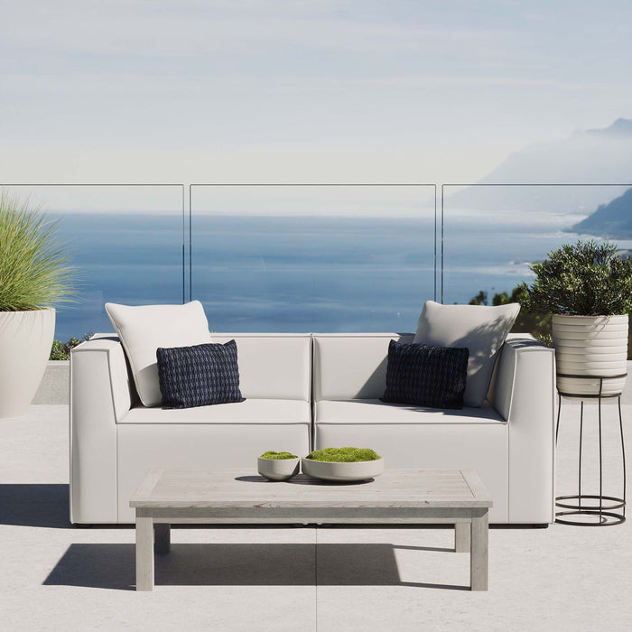 Saybrook Outdoor Patio Upholstered 2-Piece Sectional Sofa Loveseat - view 17