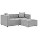 Saybrook Outdoor Patio Upholstered Loveseat and Ottoman Set - alternate angle view
