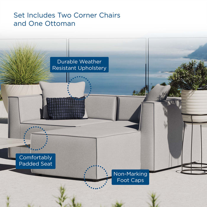 Saybrook Outdoor Patio Upholstered Loveseat and Ottoman Set - detail close-up