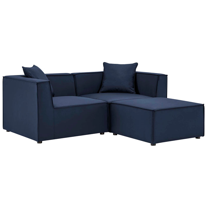 Saybrook Outdoor Patio Upholstered Loveseat and Ottoman Set - view 12