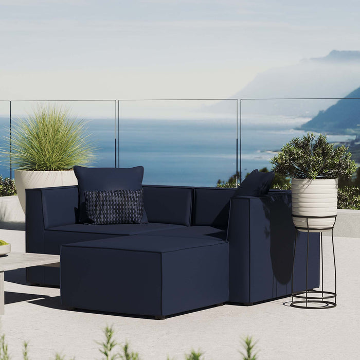 Saybrook Outdoor Patio Upholstered Loveseat and Ottoman Set - view 11