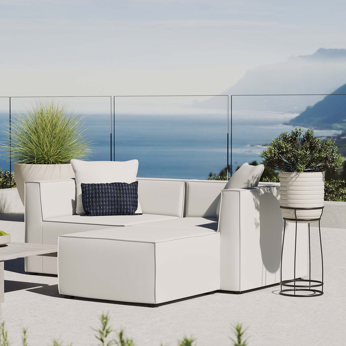 Saybrook Outdoor Patio Upholstered Loveseat and Ottoman Set - view 20