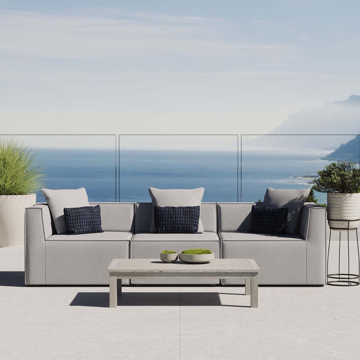 Saybrook Outdoor Patio Upholstered 3-Piece Sectional Sofa - Modway \outdoor\sofas & sectionals
