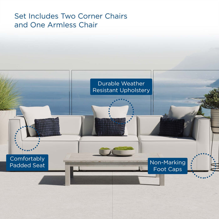 Saybrook Outdoor Patio Upholstered 3-Piece Sectional Sofa - view 25
