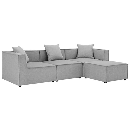Saybrook Outdoor Patio Upholstered 4-Piece Sectional Sofa - alternate angle view
