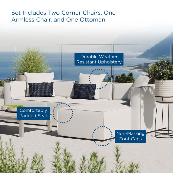 Saybrook Outdoor Patio Upholstered 4-Piece Sectional Sofa - view 28
