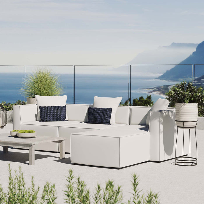 Saybrook Outdoor Patio Upholstered 4-Piece Sectional Sofa - view 26