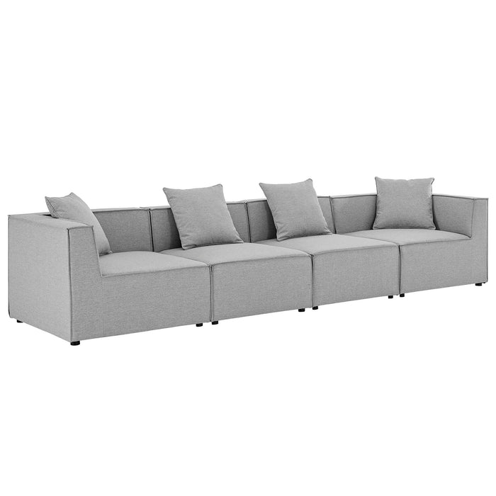 Saybrook Outdoor Patio Upholstered 4-Piece Sectional Sofa by Modway - angle view