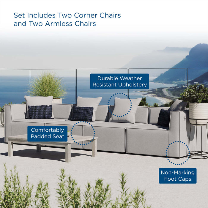 Saybrook Outdoor Patio Upholstered 4-Piece Sectional Sofa by Modway - detail close-up