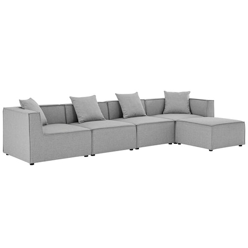 Saybrook Outdoor Patio Upholstered 5-Piece Sectional Sofa by Modway - angle view