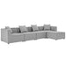 Saybrook Outdoor Patio Upholstered 5-Piece Sectional Sofa by Modway - angle view
