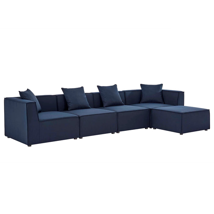 Saybrook Outdoor Patio Upholstered 5-Piece Sectional Sofa by Modway - installation view