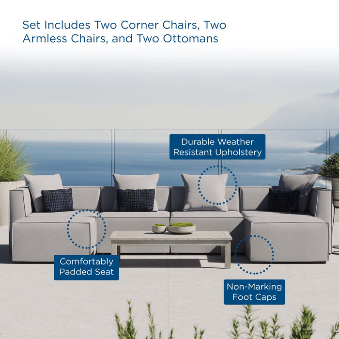 Saybrook Outdoor Patio Upholstered 6-Piece Sectional Sofa by Modway - side view