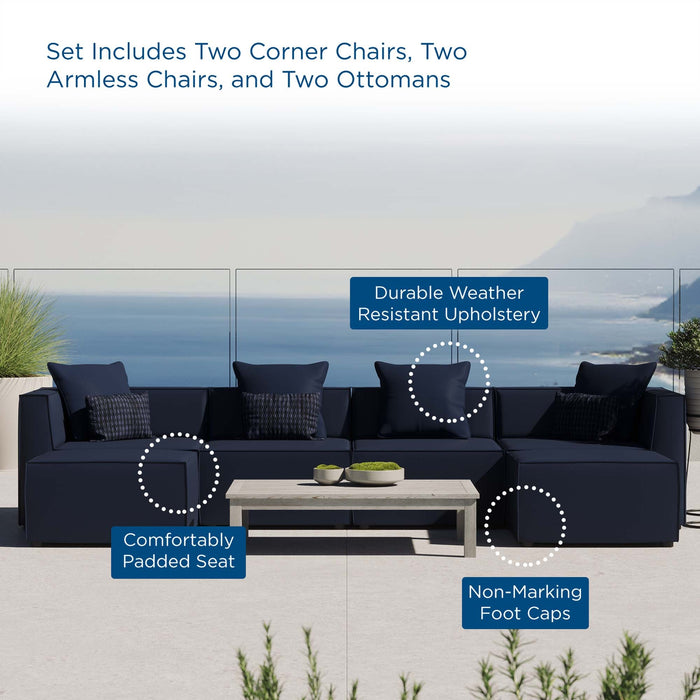 Saybrook Outdoor Patio Upholstered 6-Piece Sectional Sofa by Modway - product label