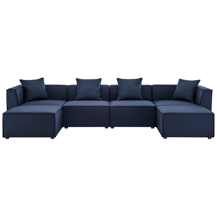 Saybrook Outdoor Patio Upholstered 6-Piece Sectional Sofa by Modway - installation view
