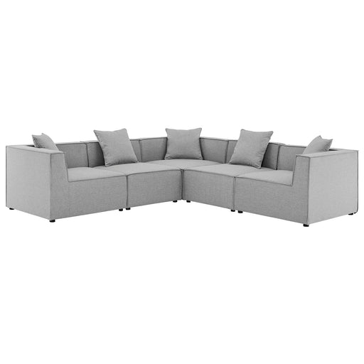 Saybrook Outdoor Patio Upholstered 5-Piece Sectional Sofa by Modway - angle view