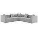 Saybrook Outdoor Patio Upholstered 5-Piece Sectional Sofa by Modway - angle view