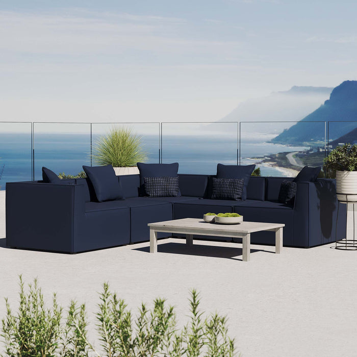 Saybrook Outdoor Patio Upholstered 5-Piece Sectional Sofa by Modway - interior view