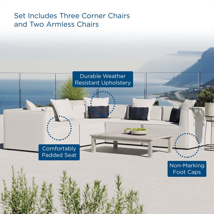 Saybrook Outdoor Patio Upholstered 5-Piece Sectional Sofa by Modway - view 23