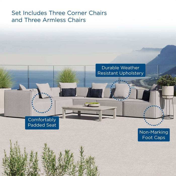 Saybrook Outdoor Patio Upholstered 6-Piece Sectional Sofa by Modway - side view