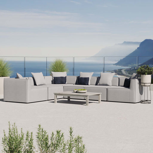 Saybrook Outdoor Patio Upholstered 6-Piece Sectional Sofa by Modway - front view
